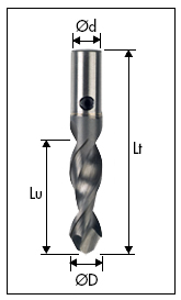 398/B Special Solid-carbide drills with double angle tip